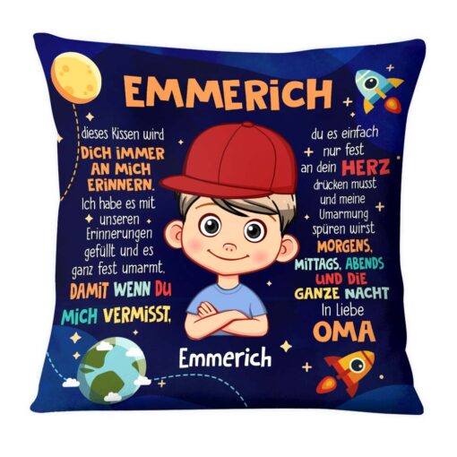 Personalized Gift For Grandson German Pillow