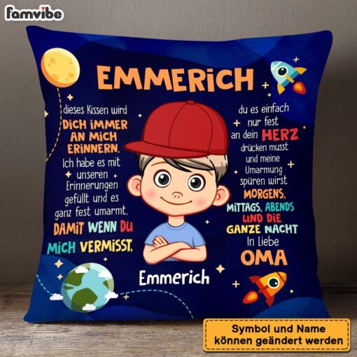 Personalized Gift For Grandson German Pillow