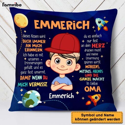 Personalized Gift For Grandson German Pillow