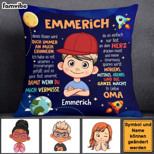 Personalized Gift For Grandson German Pillow