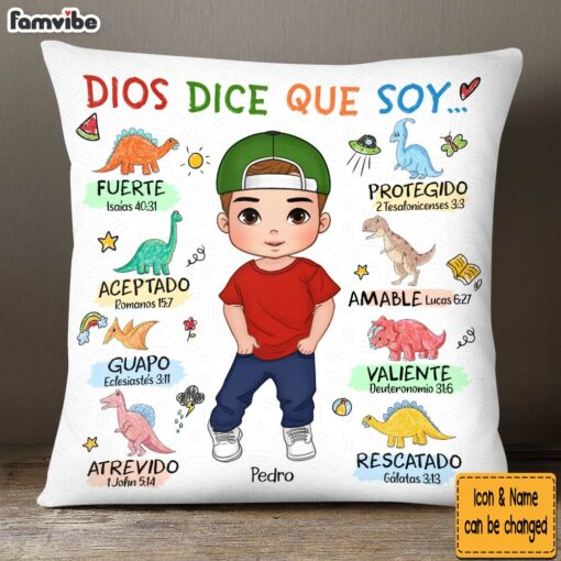 Personalized Gift For Grandson God Says I Am Spanish Pillow