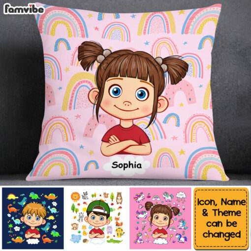 Personalized Gift For Grandson Granddaughter Background Custom Pillow