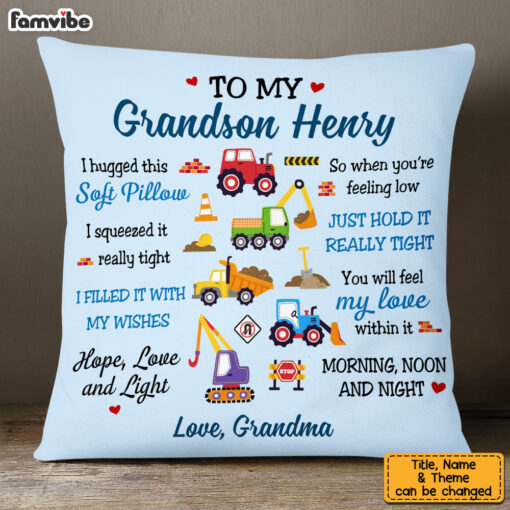 Personalized Gift For Grandson Granddaughter Custom Theme Pillow