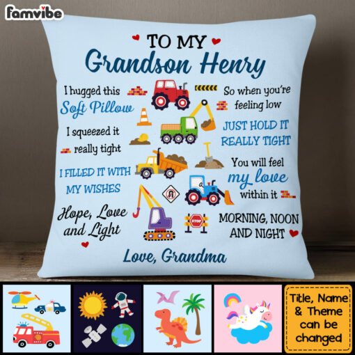 Personalized Gift For Grandson Granddaughter Custom Theme Pillow