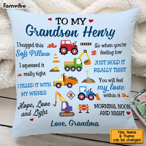 Personalized Gift For Grandson Granddaughter Custom Theme Pillow