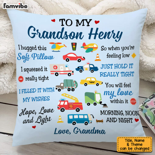 Personalized Gift For Grandson Granddaughter Custom Theme Pillow