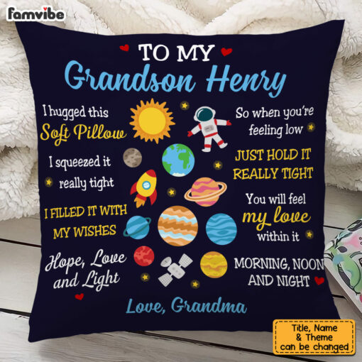 Personalized Gift For Grandson Granddaughter Custom Theme Pillow