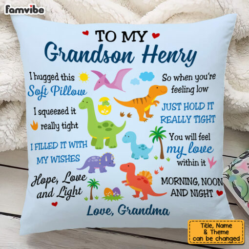 Personalized Gift For Grandson Granddaughter Custom Theme Pillow