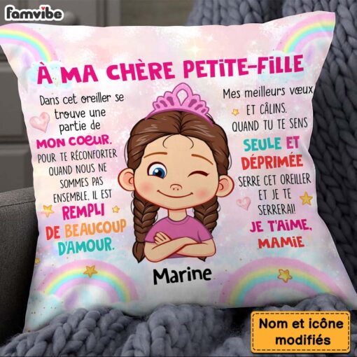 Personalized Gift For Grandson Granddaughter French Hug This Pillow