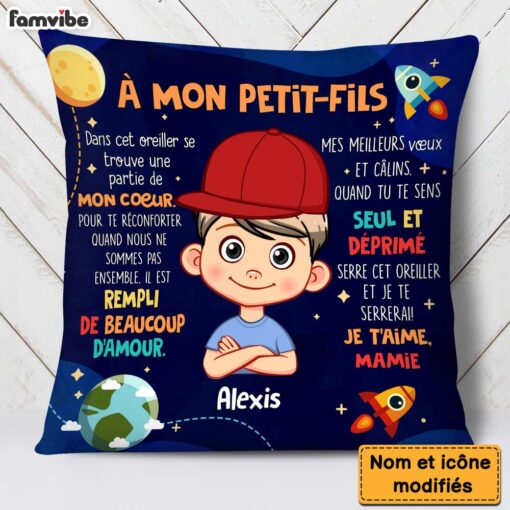 Personalized Gift For Grandson Granddaughter French Hug This Pillow