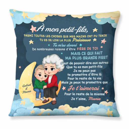 Personalized Gift For Grandson Granddaughter French Pillow