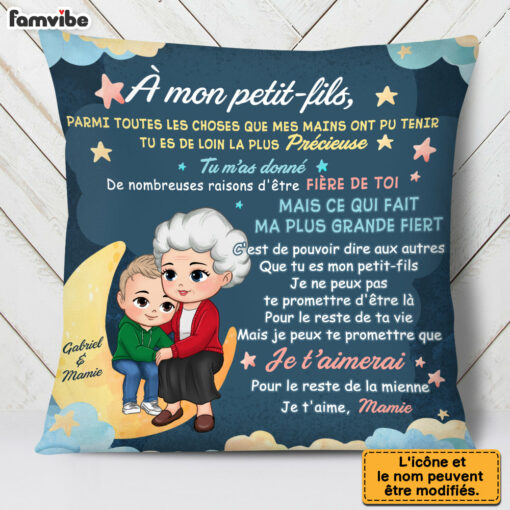 Personalized Gift For Grandson Granddaughter French Pillow