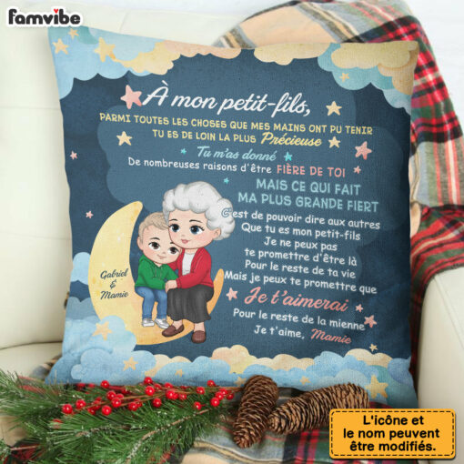 Personalized Gift For Grandson Granddaughter French Pillow