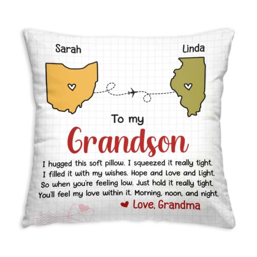 Personalized Gift For Grandson Granddaughter Long Distance Pillow