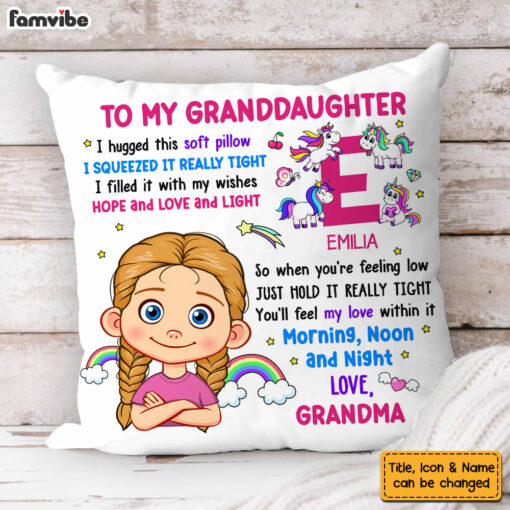 Personalized Gift For Grandson Hug This Letter Initials Pillow