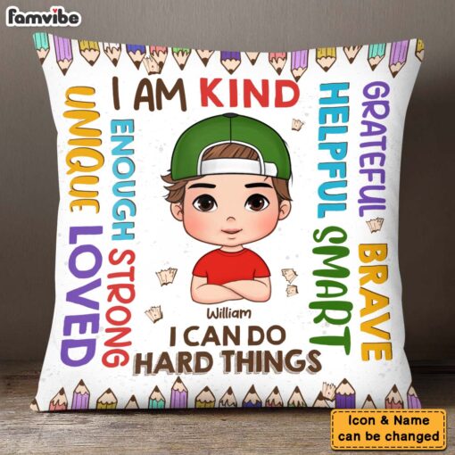 Personalized Gift For Grandson I Am Kind Affirmation Pillow