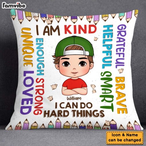 Personalized Gift For Grandson I Am Kind Affirmation Pillow