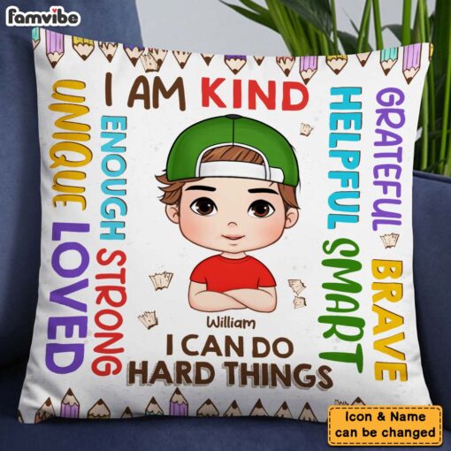 Personalized Gift For Grandson I Am Kind Affirmation Pillow