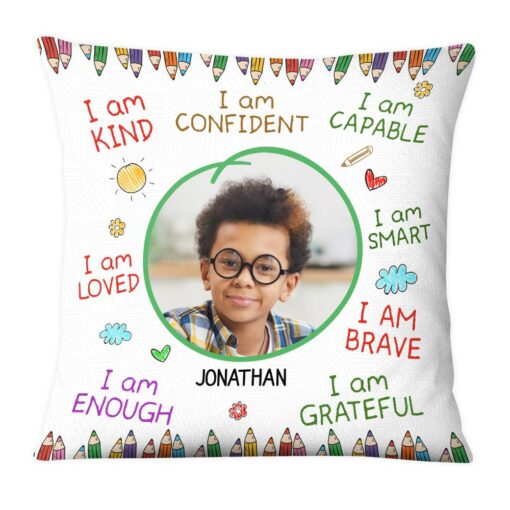 Personalized Gift For Grandson I Am Kind Upload Photo Pillow