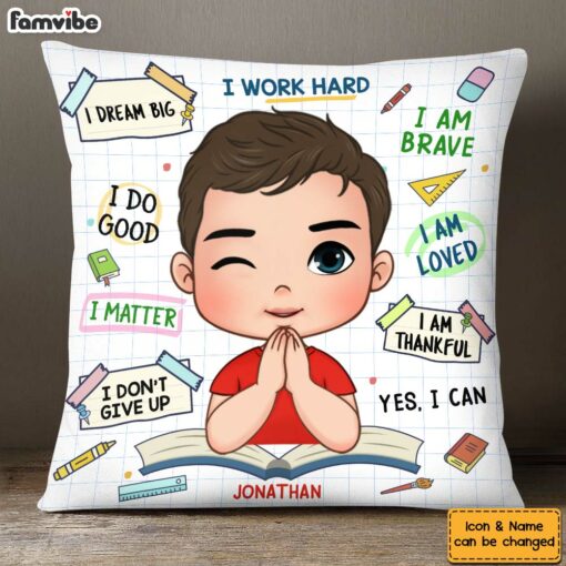 Personalized Gift For Grandson I Dream Big Kids Love Book Pillow