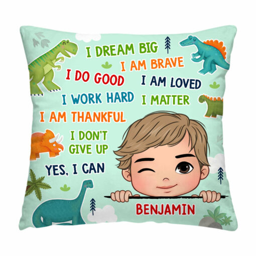 Personalized Gift For Grandson I Dream Big Pillow