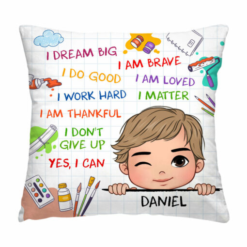 Personalized Gift For Grandson I Dream Big Pillow