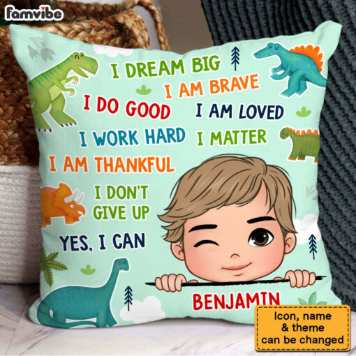 Personalized Gift For Grandson I Dream Big Pillow