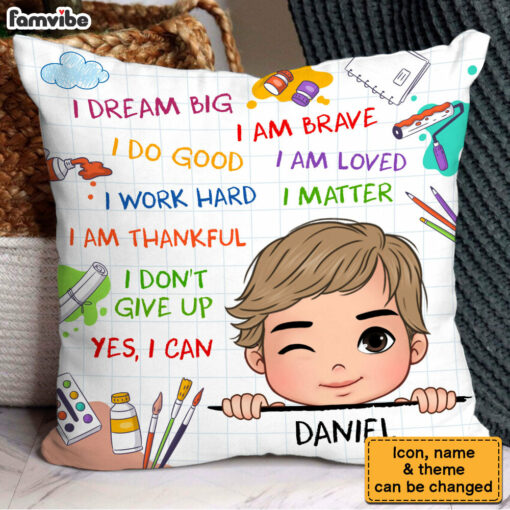 Personalized Gift For Grandson I Dream Big Pillow