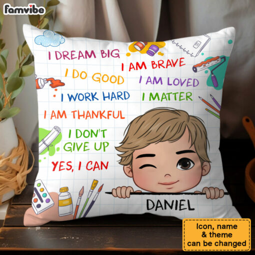 Personalized Gift For Grandson I Dream Big Pillow