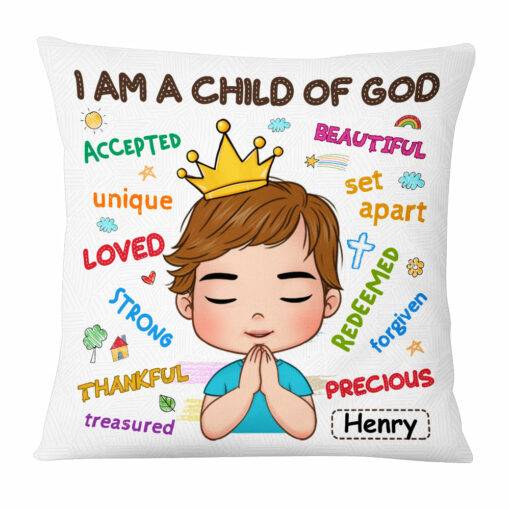 Personalized Gift For Grandson I’m A Child Of God Pillow