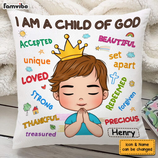 Personalized Gift For Grandson I’m A Child Of God Pillow