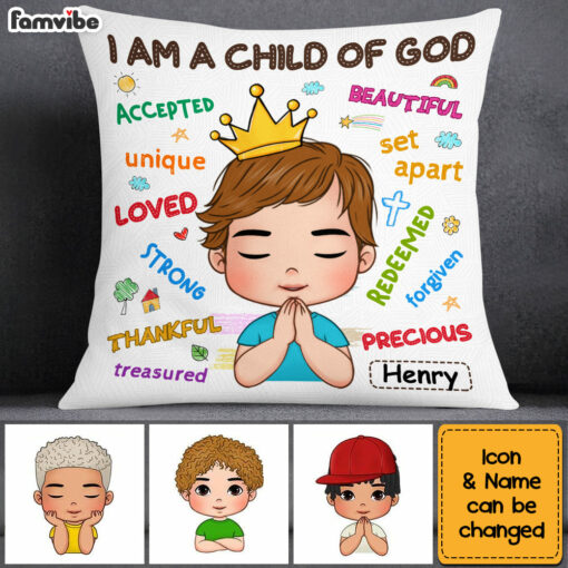 Personalized Gift For Grandson I’m A Child Of God Pillow