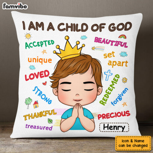 Personalized Gift For Grandson I’m A Child Of God Pillow