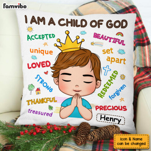 Personalized Gift For Grandson I’m A Child Of God Pillow