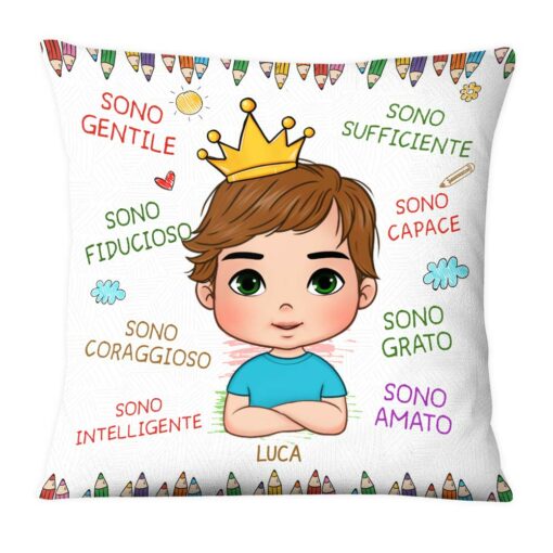 Personalized Gift For Grandson Italia Sono Gentile Pillow