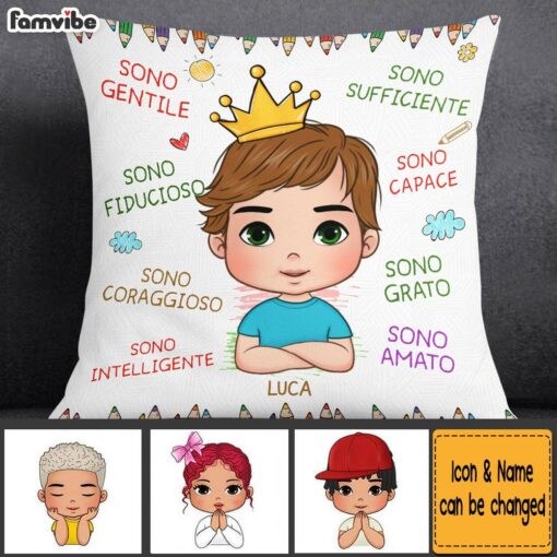 Personalized Gift For Grandson Italia Sono Gentile Pillow