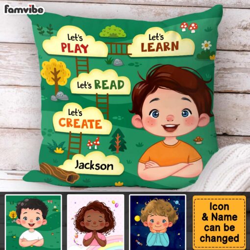 Personalized Gift For Grandson Let’s Play Let’s Read Pillow