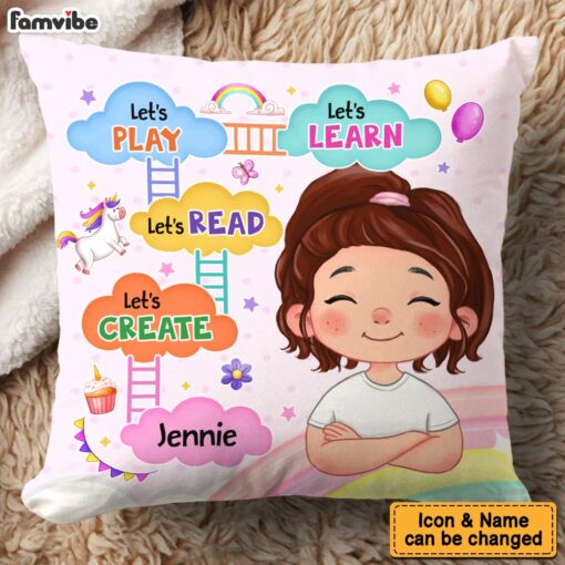 Personalized Gift For Grandson Let’s Play Let’s Read Pillow