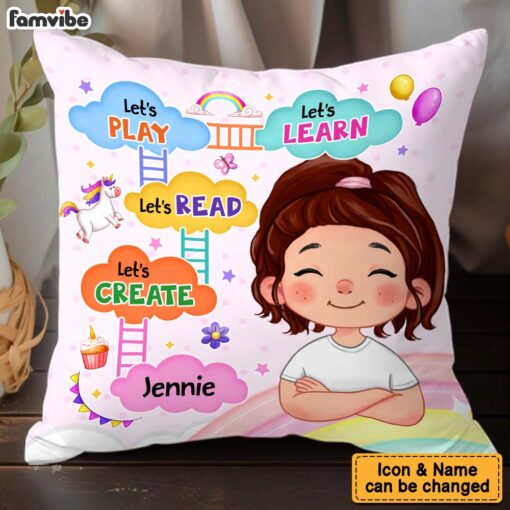 Personalized Gift For Grandson Let’s Play Let’s Read Pillow