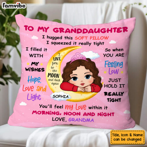 Personalized Gift For Grandson Love You To The Moon And Back Pillow