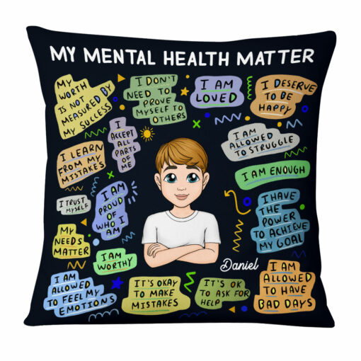 Personalized Gift For Grandson Metal Heath Matter Pillow