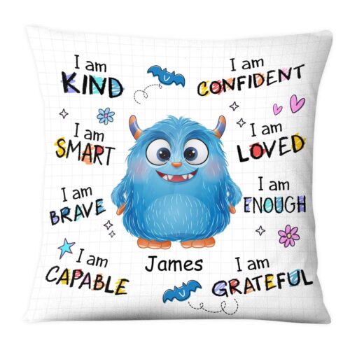 Personalized Gift For Grandson Monster I Am Kind Pillow