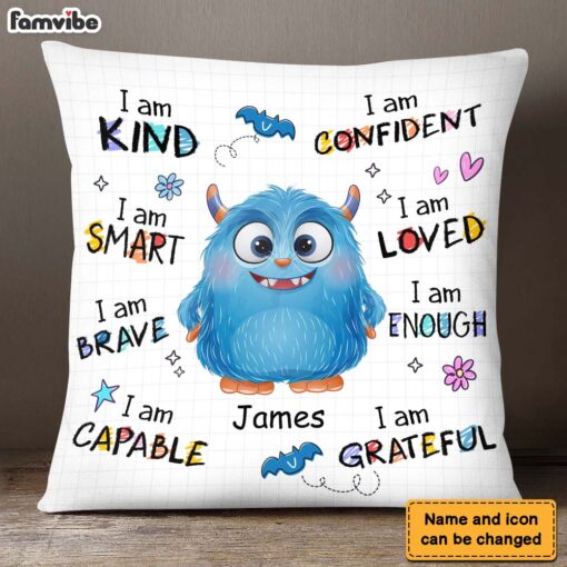 Personalized Gift For Grandson Monster I Am Kind Pillow