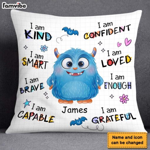 Personalized Gift For Grandson Monster I Am Kind Pillow