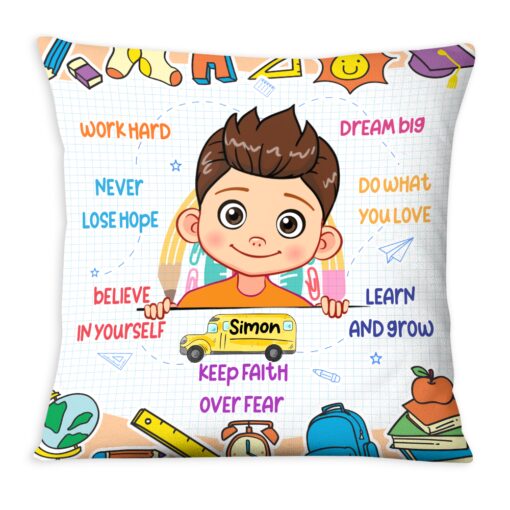 Personalized Gift For Grandson Motivation Colorful Pillow