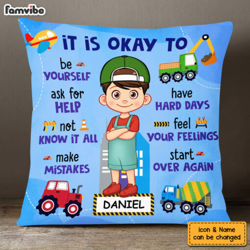 Personalized Gift For Grandson Motivational Kids Pillow