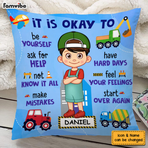 Personalized Gift For Grandson Motivational Kids Pillow