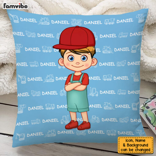 Personalized Gift For Grandson Name Background Pillow