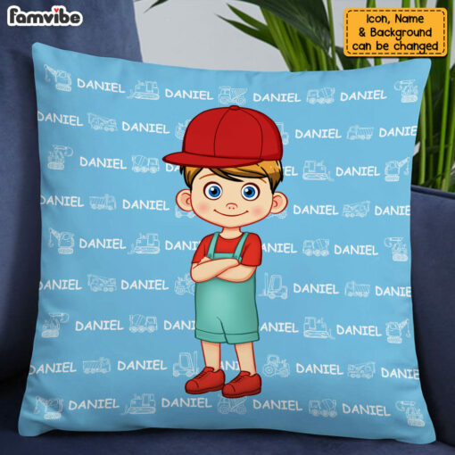 Personalized Gift For Grandson Name Background Pillow