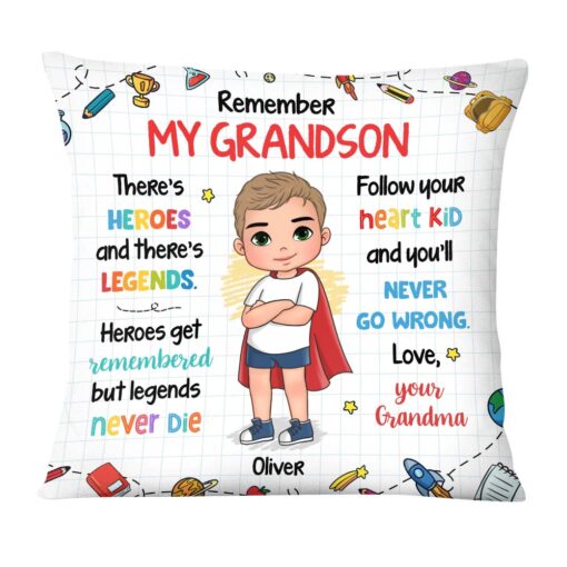 Personalized Gift For Grandson Pillow